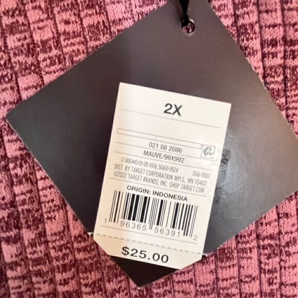 Ava + Viv High Rise Mauve Ribbed Sweater Pants, Size 2X, NWT - Picture 10 of 10